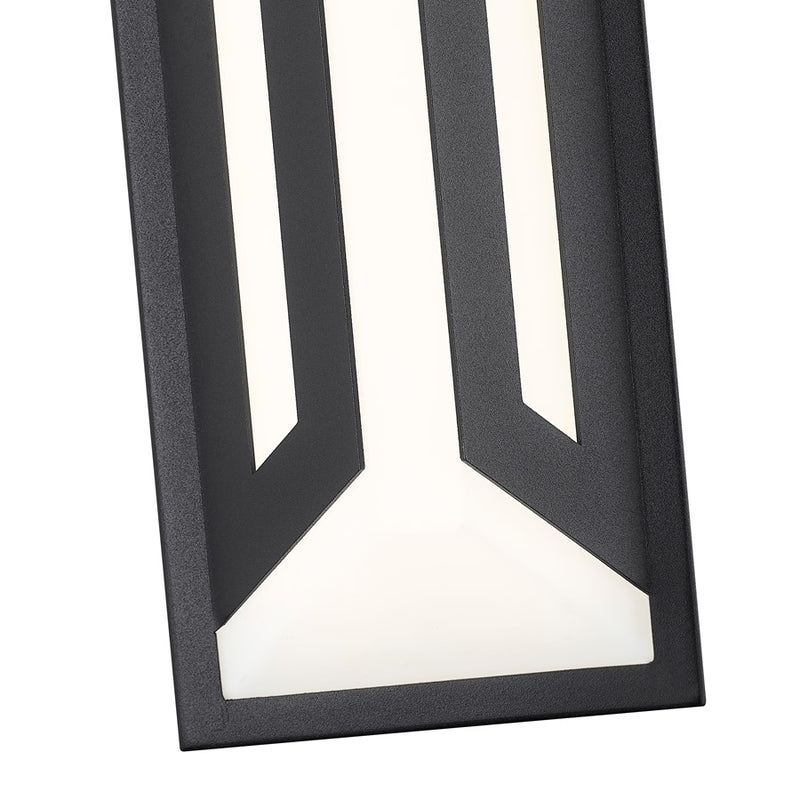 Z-Lite Banff 2Lt 12" Outdoor Wall Light, Sand Black/Opal Etched