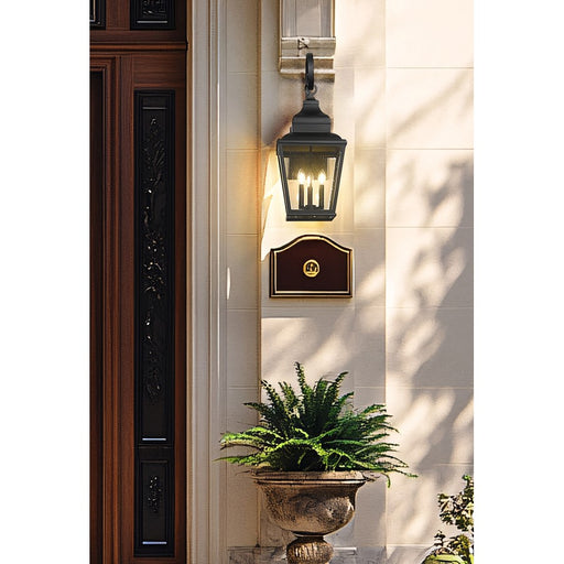 Z-Lite Raphael 3 Light Outdoor Wall Light, Sand Black/Clear Seedy