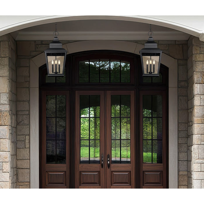 Z-Lite Raphael 4Lt Outdoor Chain Mount Ceiling, Black/Clear Seedy