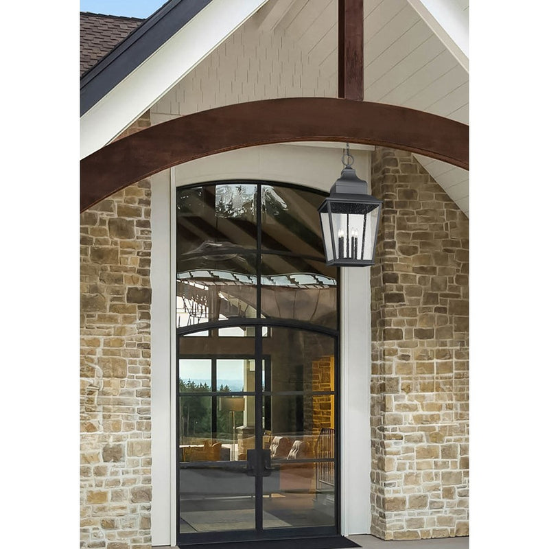 Z-Lite Raphael 5Lt Outdoor Chain Mount Ceiling, Black/Clear Seedy