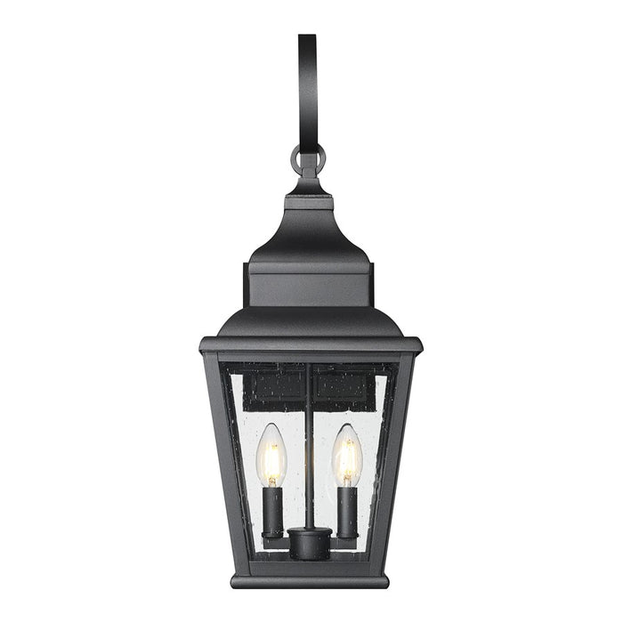 Z-Lite Raphael 2 Light Outdoor Wall Light, Sand Black/Clear Seedy