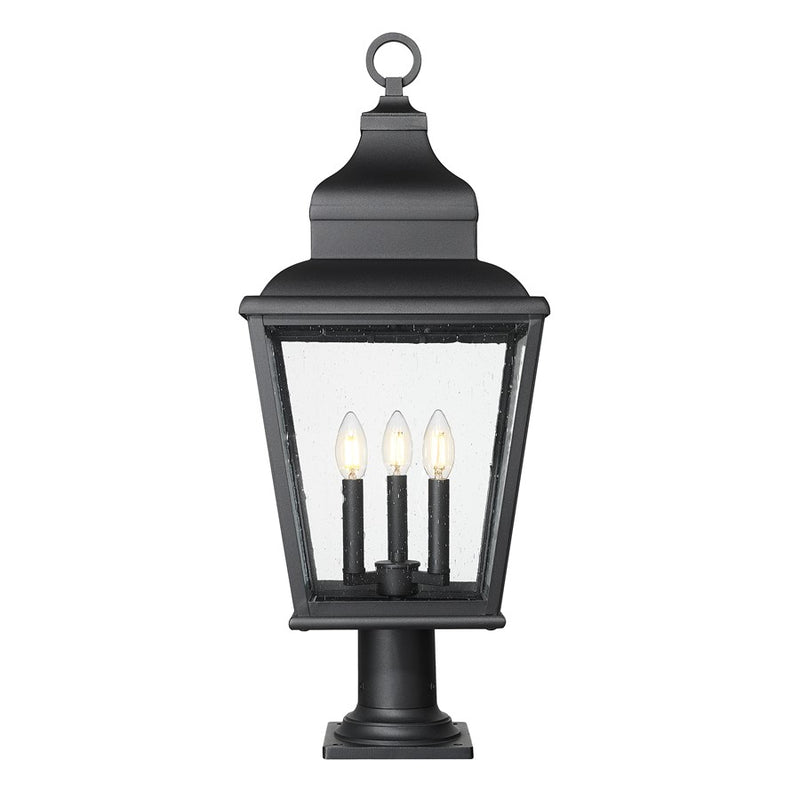 Z-Lite Raphael 3Lt 30" Outdoor Pier Mount, Black/Clear Seedy