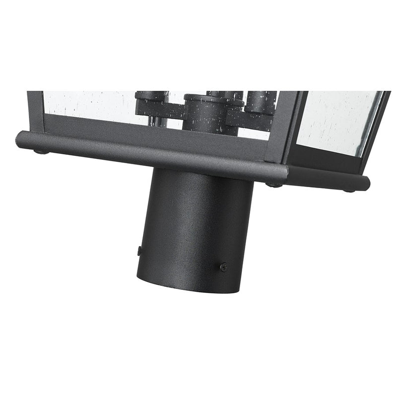 Z-Lite Raphael 3Lt 28" Outdoor Post Mount, Sand Black/Clear Seedy