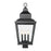Z-Lite Raphael 3Lt 27" Outdoor Post Mount, Sand Black/Clear Seedy