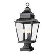 Z-Lite Raphael 3Lt 30" Outdoor Pier Mount/Square, Black/Seed - 5029PHBS-SQPM-BK