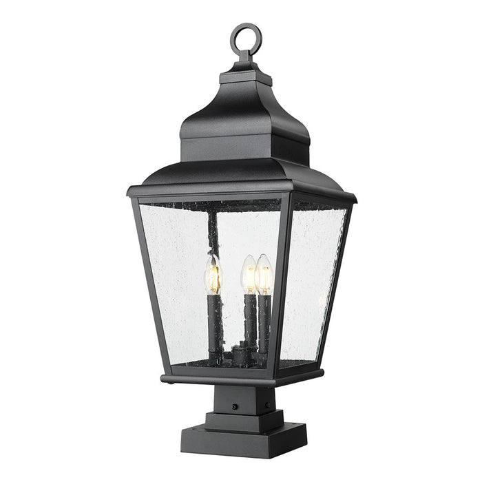 Z-Lite Raphael 3Lt 30" Outdoor Pier Mount/Square, Black/Seed - 5029PHBS-SQPM-BK
