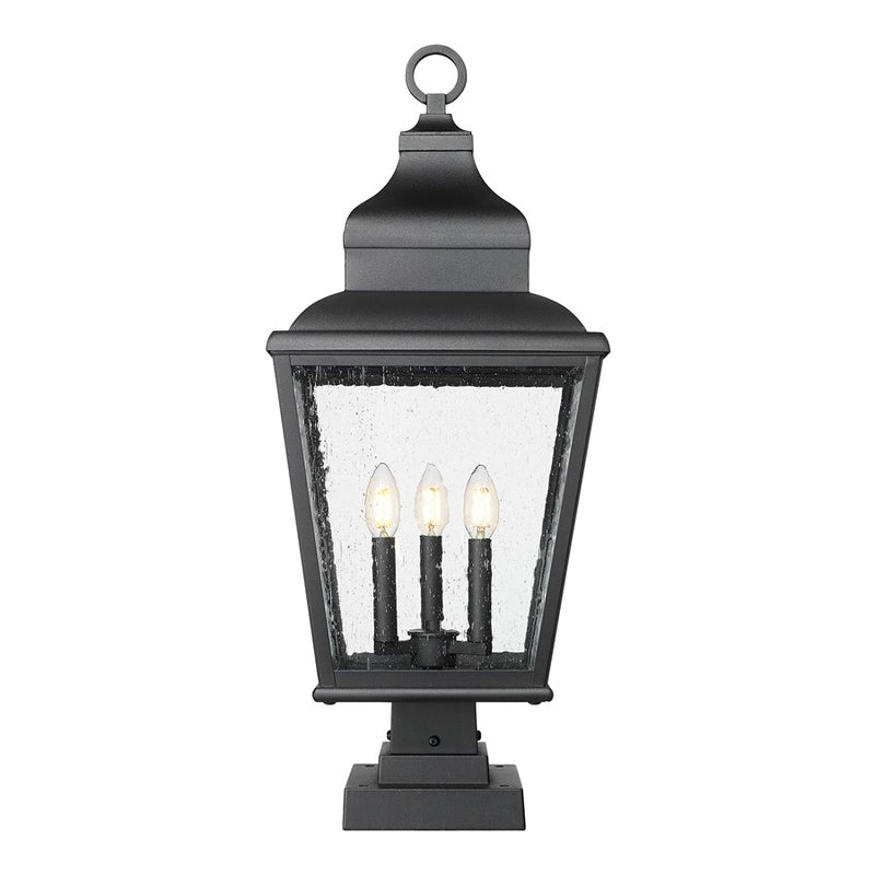 Z-Lite Raphael 3Lt 30" Outdoor Pier Mount/Square, Black/Seed