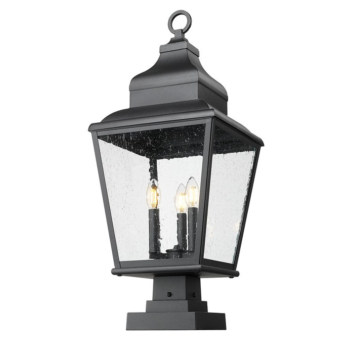 Z-Lite Raphael 3Lt 30" Outdoor Pier Mount/Square, Black/Seed