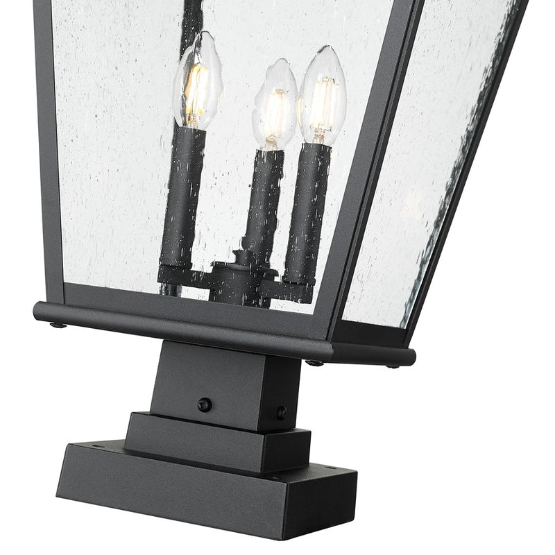 Z-Lite Raphael 3Lt 30" Outdoor Pier Mount/Square, Black/Seed