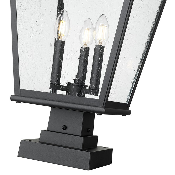 Z-Lite Raphael 3Lt 30" Outdoor Pier Mount/Square, Black/Seed
