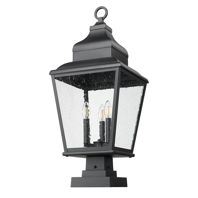 Z-Lite Raphael 3Lt 30" Outdoor Pier Mount/Square, Black/Seed
