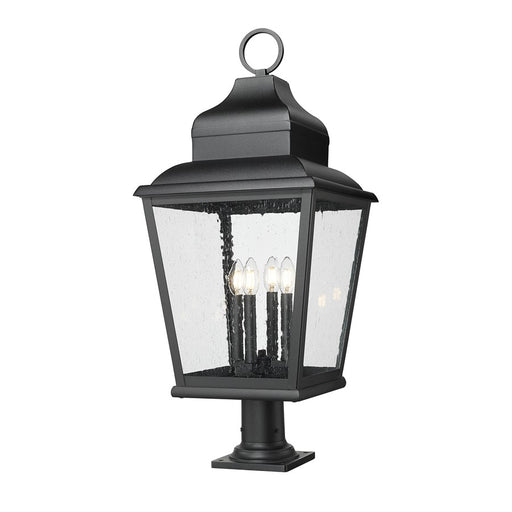 Z-Lite Raphael 4Lt 35" Outdoor Pier Mount, Black/Seed - 5029PHXLR-533PM-BK