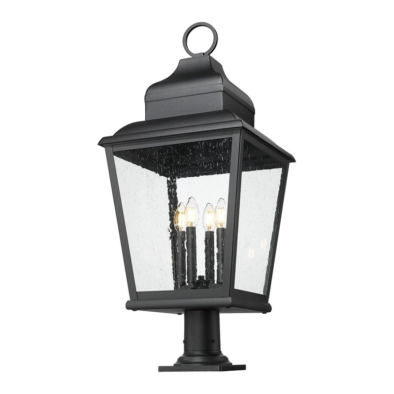 Z-Lite Raphael 4Lt 35" Outdoor Pier Mount, Black/Seed