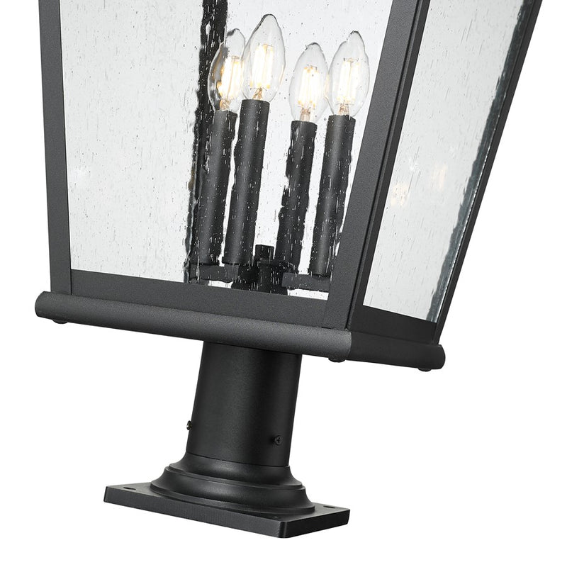 Z-Lite Raphael 4Lt 35" Outdoor Pier Mount, Black/Seed