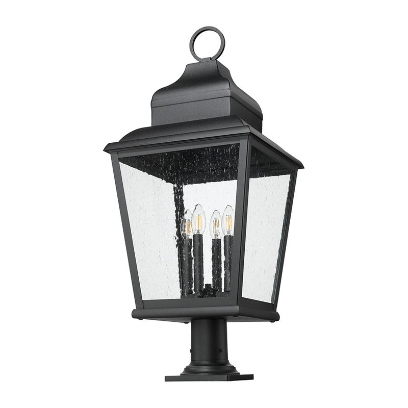 Z-Lite Raphael 4Lt 35" Outdoor Pier Mount, Black/Seed