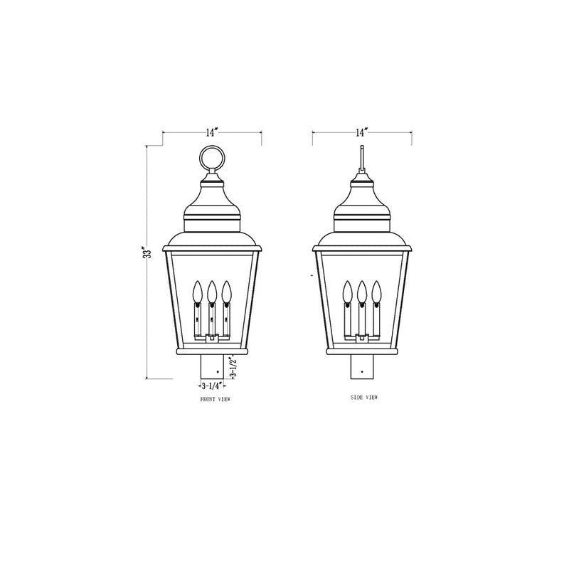 Z-Lite Raphael 4Lt 33" Outdoor Post Mount, Sand Black/Clear Seedy