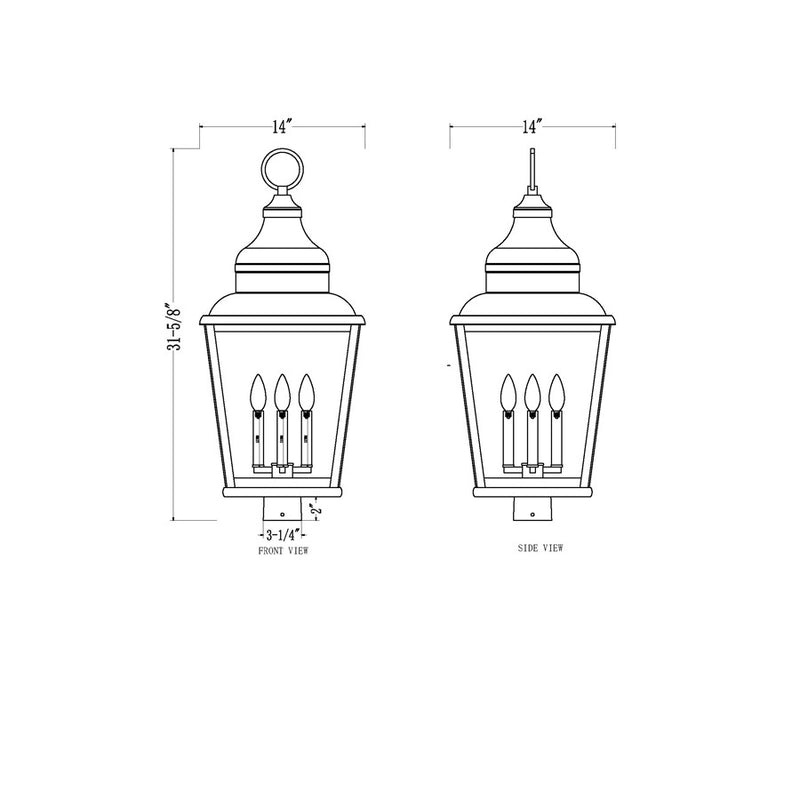 Z-Lite Raphael 4Lt 32" Outdoor Post Mount, Sand Black/Clear Seedy