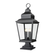 Z-Lite Raphael 4Lt 35" Outdoor SQ Pier Mount, Black/Seed - 5029PHXLS-LSQPM-BK