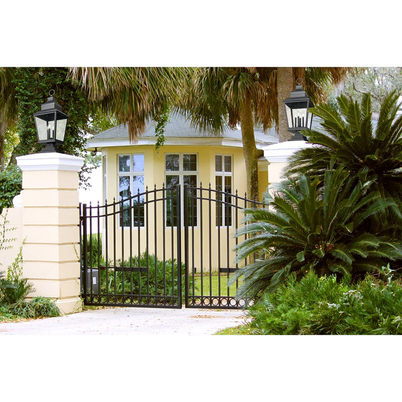 Z-Lite Raphael 4Lt 35" Outdoor Square Pier Mount, Black/Seed