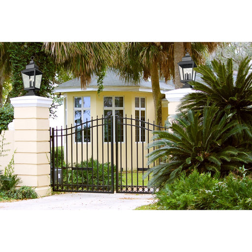 Z-Lite Raphael 4Lt 35" Outdoor Square Pier Mount, Black/Seed