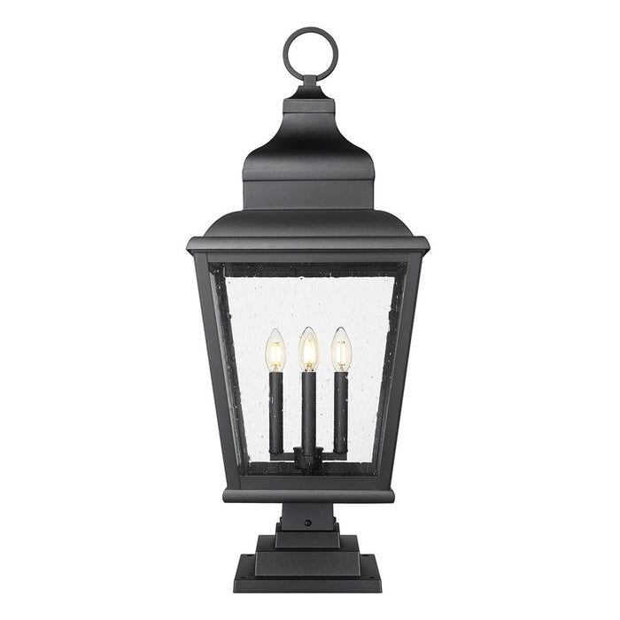 Z-Lite Raphael 4Lt 35" Outdoor Square Pier Mount, Black/Seed