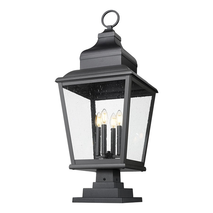 Z-Lite Raphael 4Lt 35" Outdoor Square Pier Mount, Black/Seed