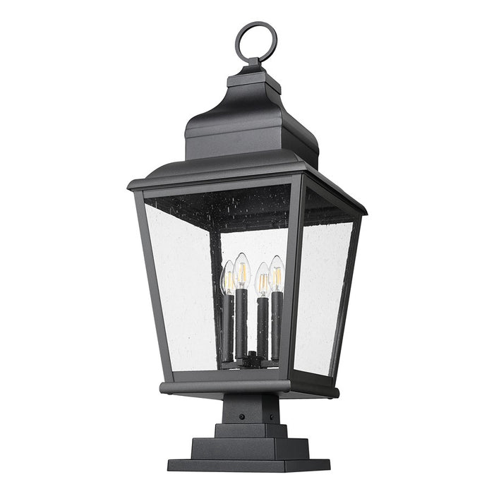 Z-Lite Raphael 4Lt 35" Outdoor Square Pier Mount, Black/Seed