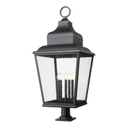 Z-Lite Raphael 5Lt 43" Outdoor Pier Mount, Black/Seed - 5029PHXXLR-533PM-BK