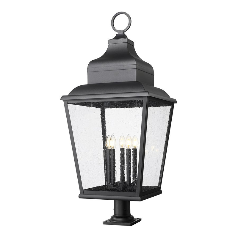 Z-Lite Raphael 5Lt 43" Outdoor Pier Mount, Black/Seed - 5029PHXXLR-533PM-BK