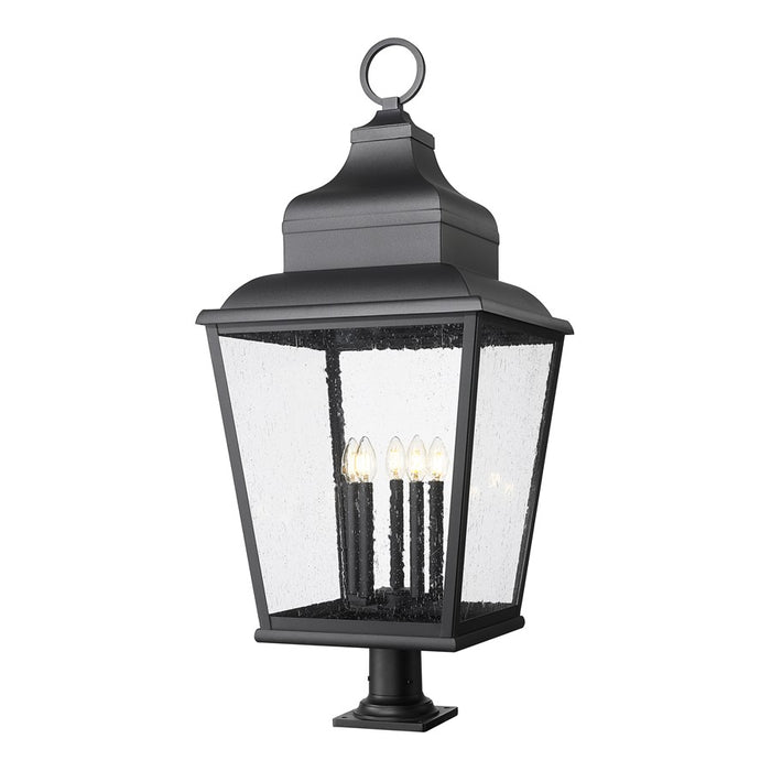 Z-Lite Raphael 5Lt 43" Outdoor Pier Mount, Black/Seed - 5029PHXXLR-533PM-BK