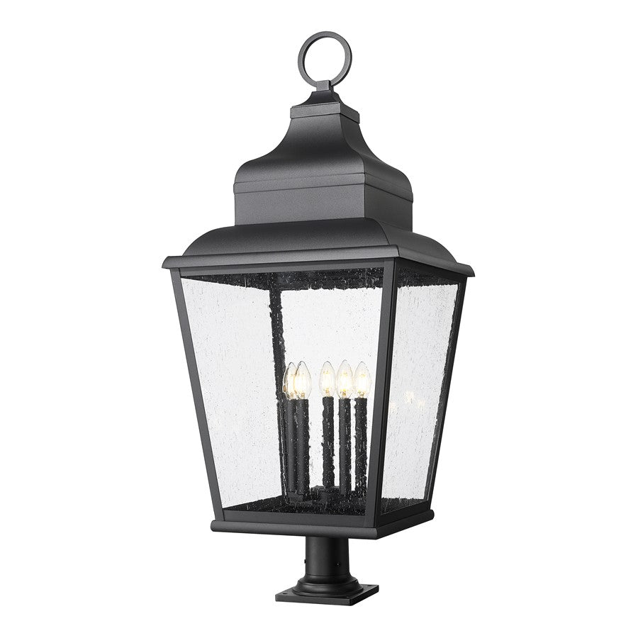 Z-Lite Raphael 5Lt 43" Outdoor Pier Mount, Black/Seed - 5029PHXXLR-533PM-BK