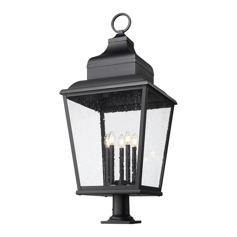 Z-Lite Raphael 5Lt 43" Outdoor Pier Mount, Black/Seed