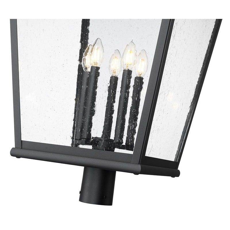 Z-Lite Raphael 5Lt 41" Outdoor Post Mount, Black/Clear Seedy