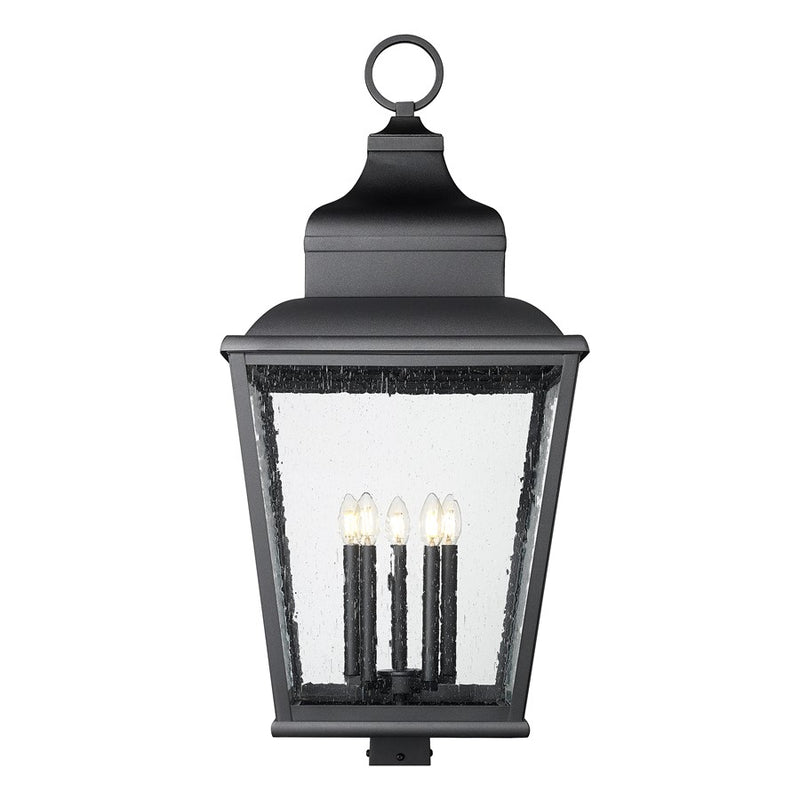 Z-Lite Raphael 5Lt 40" Outdoor Post Mount, Black/Clear Seedy