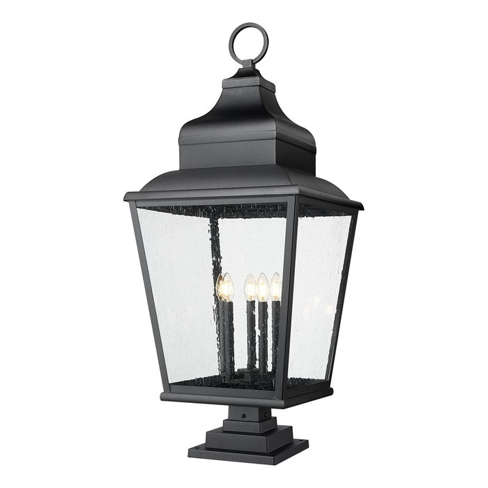 Z-Lite Raphael 5Lt 43" Outdoor SQ Pier Mount, Black/Seed - 5029PHXXLS-LSQPM-BK