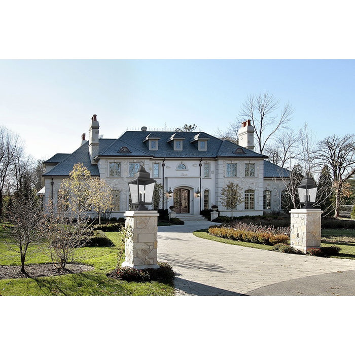 Z-Lite Raphael 5Lt 43" Outdoor Square Pier Mount, Black/Seed