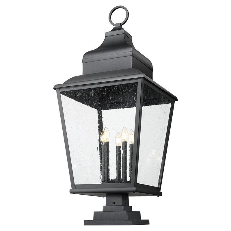 Z-Lite Raphael 5Lt 43" Outdoor Square Pier Mount, Black/Seed