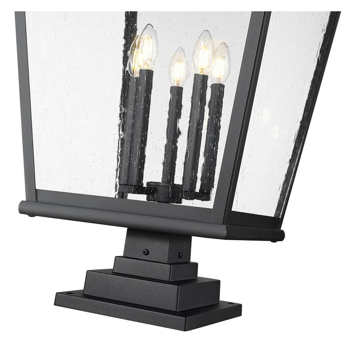 Z-Lite Raphael 5Lt 43" Outdoor Square Pier Mount, Black/Seed
