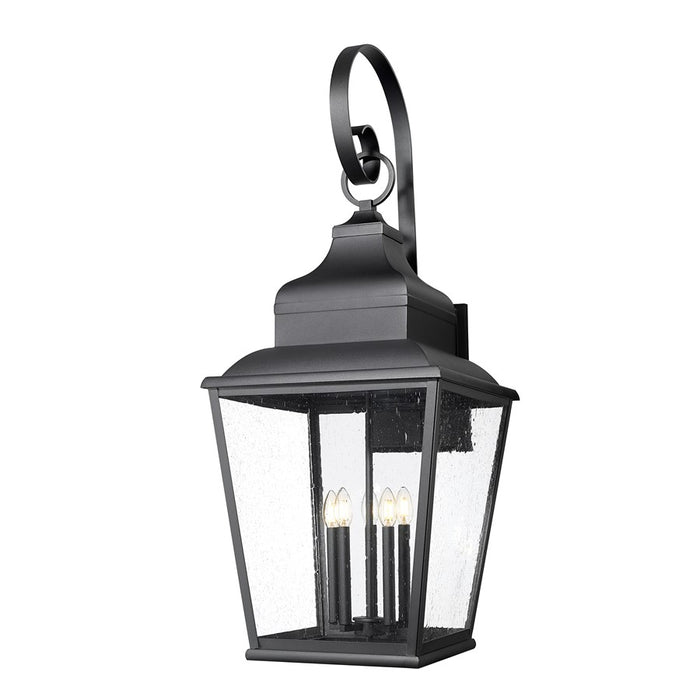 Z-Lite Raphael 5 Light Outdoor Wall Light, Sand Black/Clear Seedy - 5029XXL-BK
