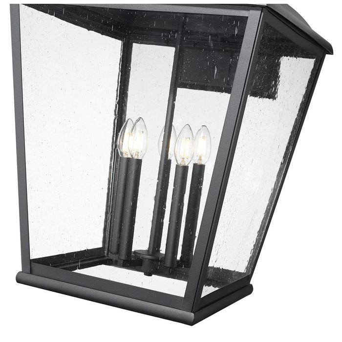Z-Lite Raphael 5 Light Outdoor Wall Light, Sand Black/Clear Seedy
