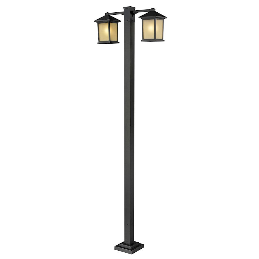 Z-Lite Holbrook 2 Light Outdoor Post, Oil Rubbed Bronze, Tinted - 507-2-536P-ORB