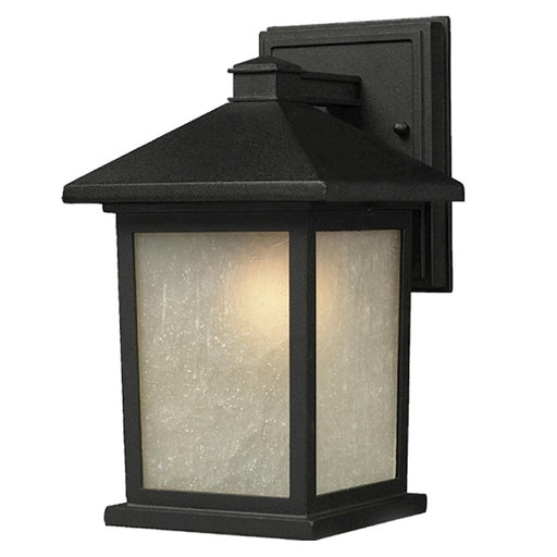 Z-Lite Holbrook Outdoor Wall Light 10.625x9.5x15.75", Black, White Seed - 507B-BK