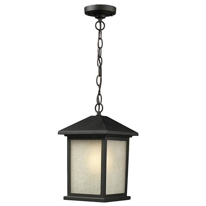 Z-Lite Holbrook Outdoor Chain Light, 8x13.5", Black, White Seedy - 507CHM-BK