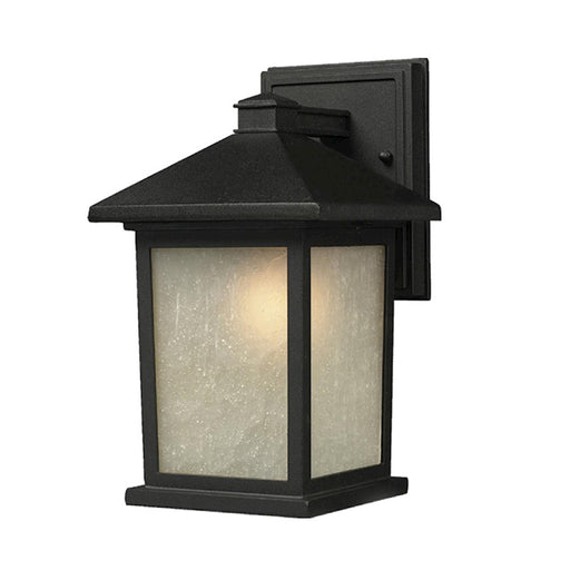 Z-Lite Holbrook Outdoor Wall Light, 9.125x8x14", Black, White Seedy - 507M-BK