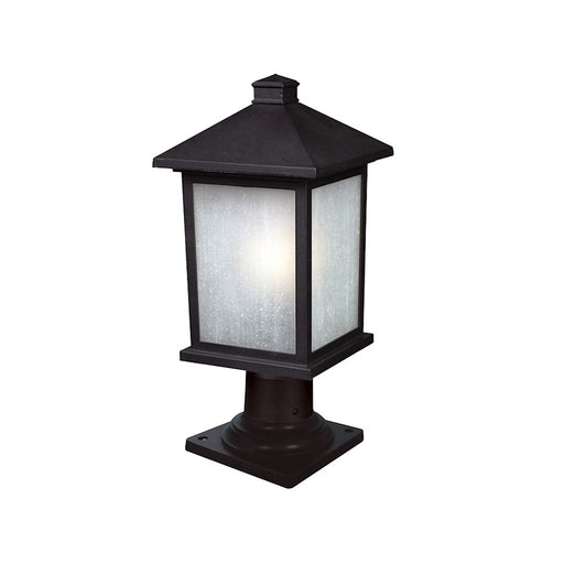 Z-Lite Holbrook Outdoor Post Light 8x17.75", Black, White Seedy - 507PHM-533PM-BK