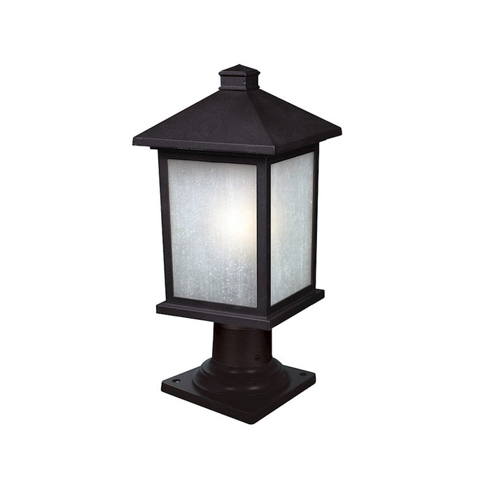 Z-Lite Holbrook Outdoor Post Light 8x17.75", Black, White Seedy - 507PHM-533PM-BK
