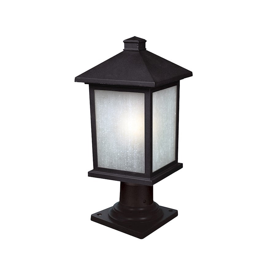 Z-Lite Holbrook Outdoor Post Light 8x17.75", Black, White Seedy - 507PHM-533PM-BK