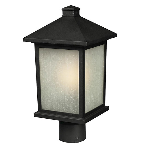 Z-Lite Holbrook Outdoor Post Light, 8x16", Black, White Seedy - 507PHM-BK