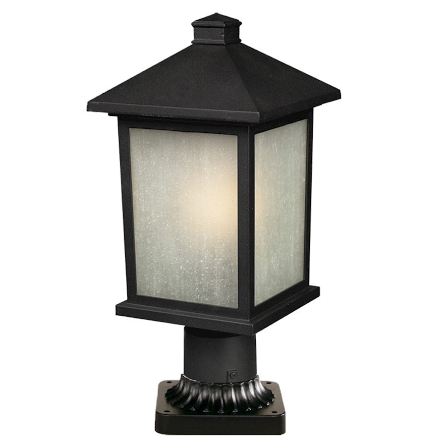 Z-Lite Holbrook Outdoor Post Light, 8x17.75", Black, White Seedy - 507PHM-BK-PM