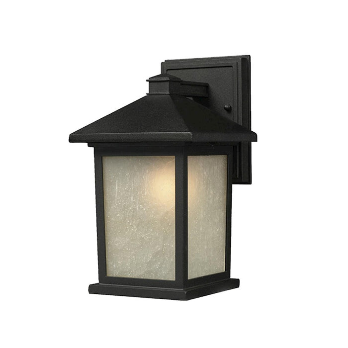 Z-Lite Holbrook Outdoor Wall Light, 7.125x6x10.5", Black, White Seedy - 507S-BK